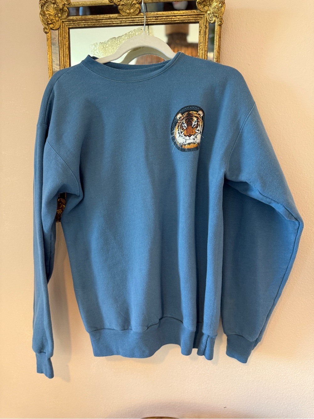 Blue Tiger Patch Crewneck Sweater - San Diego Zoo